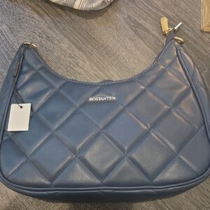 Bostanten Navy Quilted Shoulder Bag for Women